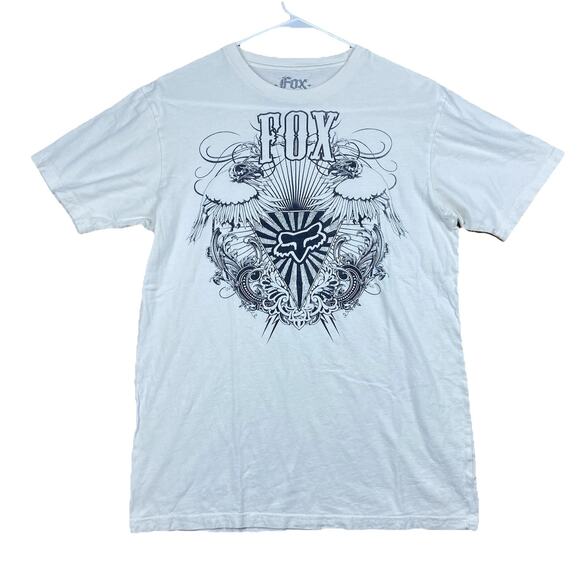 VTG Fox Racing T-Shirt Men’s Medium White Motocross Dirt Bike Graphic Y2K - Picture 1 of 6